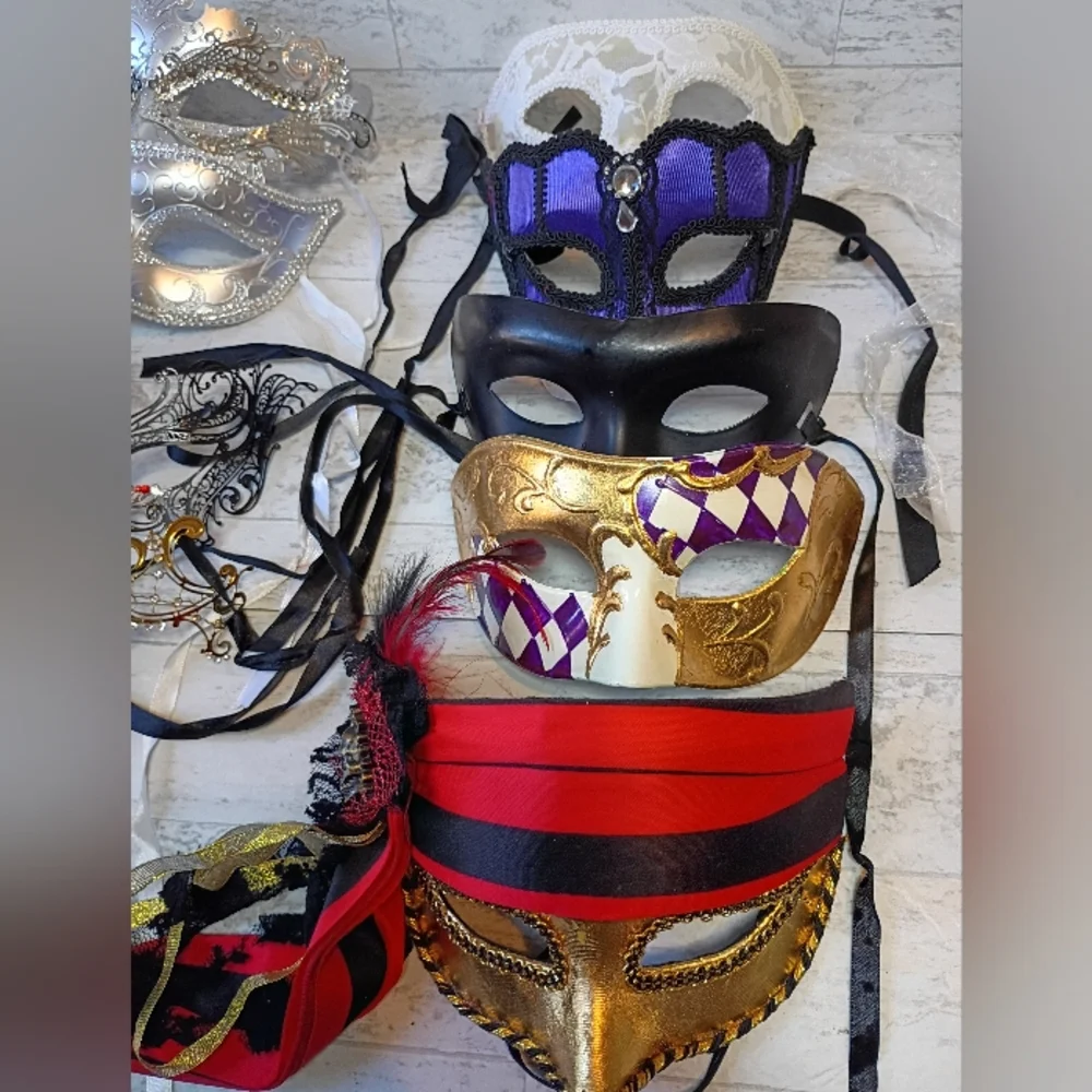 Lot of 9 Masquerade unbranded sexy face masks cosplay Party Halloween costume
